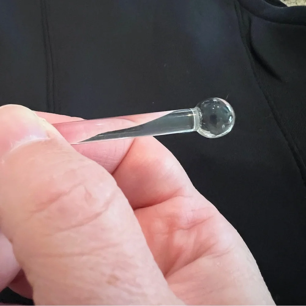 Vintage Clear Glass Honey Dipper Wand Drizzler Swizzle Spoon or Cocktail Sauce